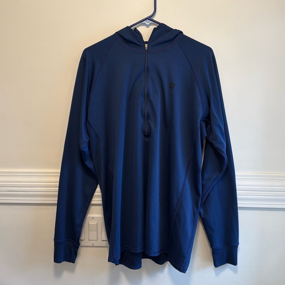 MEC activewear quarter-zip sweater with hood